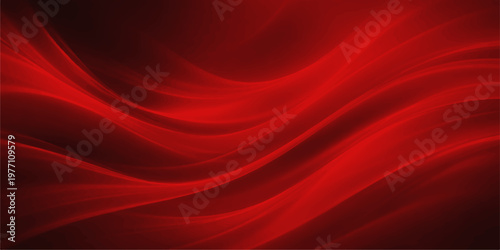 Smooth red silk fabric background featuring soft flowing waves and a satin textile design with elegant light curves for a luxury abstract wallpaper