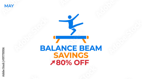 Abstract Gymnast on Balance Beam Savings Promo