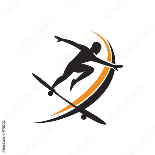 Dynamic silhouette of a skateboarder performing an aerial trick with vibrant lighting effects
