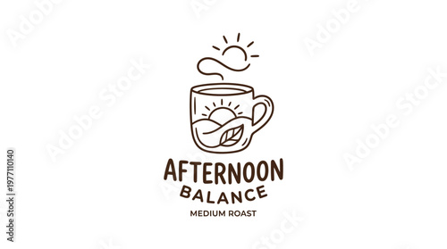 Minimalist Afternoon Balance Coffee Logo