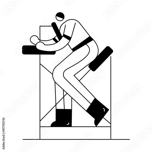 A doodle illustration depicting a character stretching back
