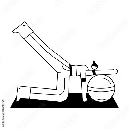 A hand drawn illustration showing a character on yoga mat