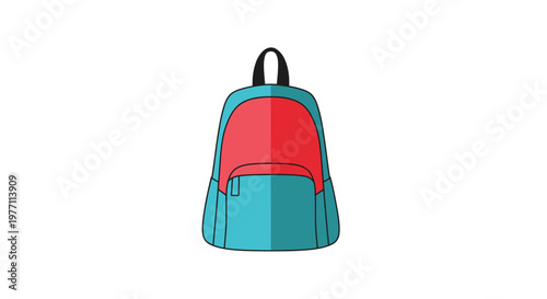 Colorful backpack illustration on white background for educational purposes