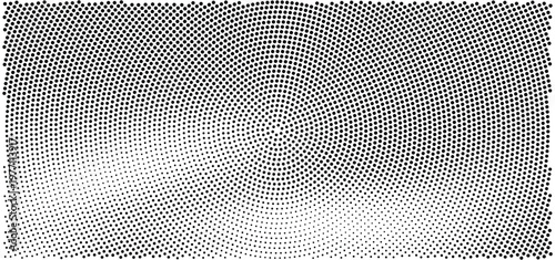 Radial dotted noise gradient texture. Concentric halftone grain background. Rough dot fading overlay wallpaper. 