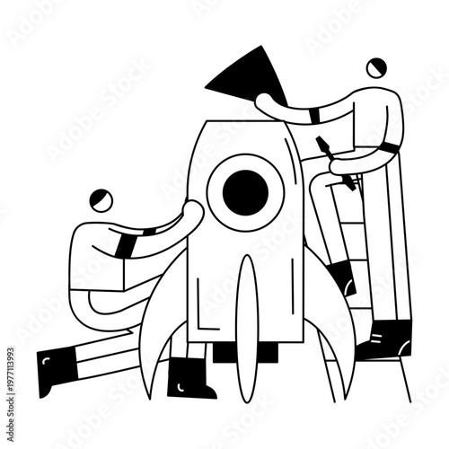 A doodle illustration depicting a startup planning