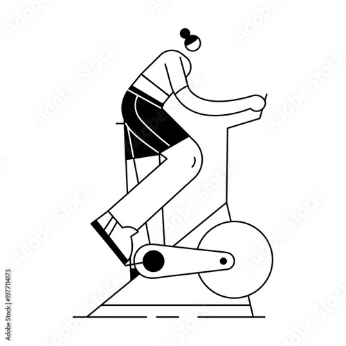 A doodle style illustration depicting a rowing machine