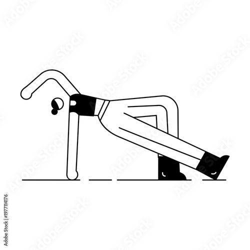 A doodle style illustration showing women training