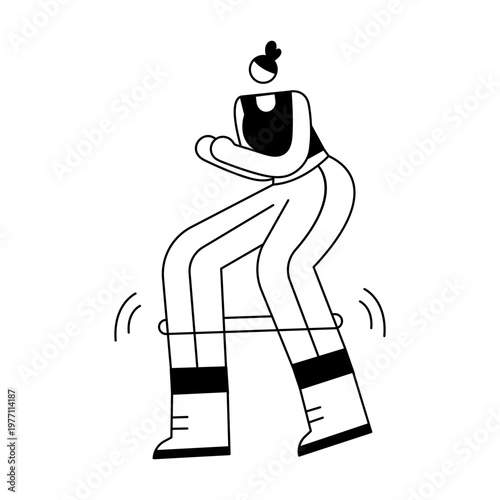 A sketchy style illustration showing a character doing workout