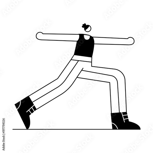 A sketchy style illustration showing a character doing warrior pose