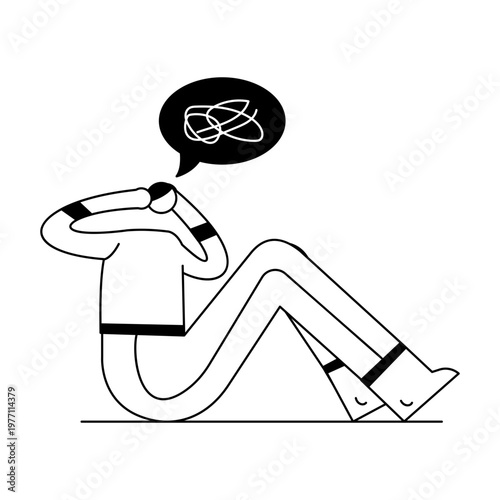 A hand drawn style illustration depicting a character feeling stress