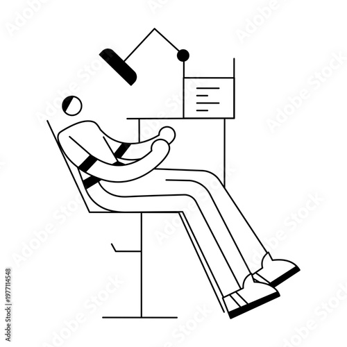 A doodle style illustration depicting dental checkup