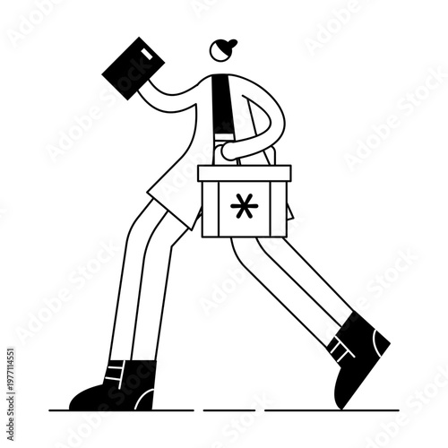 A sketchy style illustration showing medical box