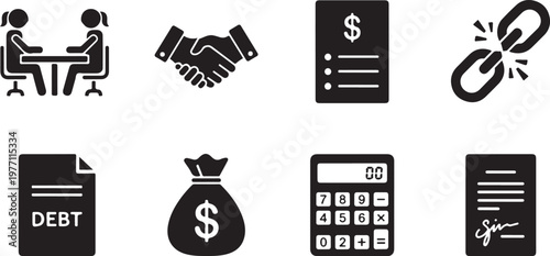 Farming icons collection with agriculture tools tractor barn farmer plants and fresh vegetables for garden or rural industry project.