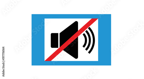 A graphic representation of a speaker icon with a red diagonal line through it, indicating silence or no sound.