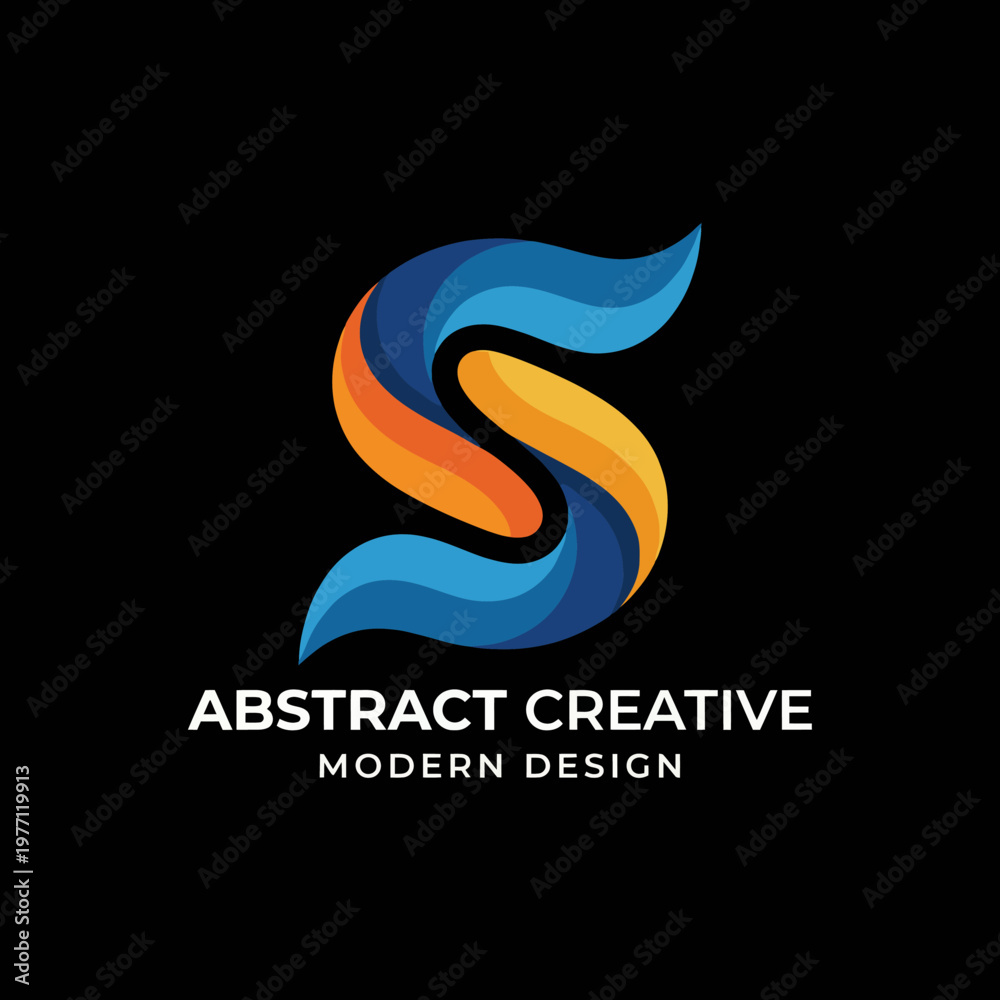 Obraz premium This dynamic logo design features smooth flowing shapes and bright colors, representing creativity and modernity, ideal for branding a forward-thinking creative studio.