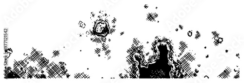 Grungy cross hatched ink texture in a vintage engraving style for background design