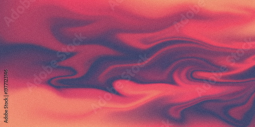 Schilderij op canvas An abstract visual composition featuring fluid swirls of deep red and dark purpl