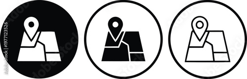 Modern travel and GPS location pin icons vector illustration.
