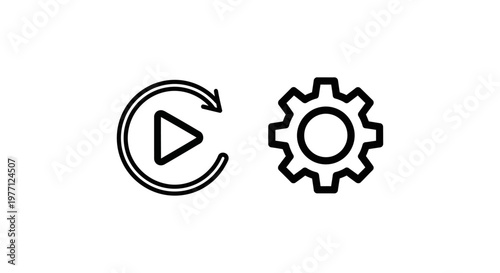 Digital streaming quality and technical settings control icons with streaming settings interface configuration adjustment broadcast mechanism minimalist isolated maintenance software