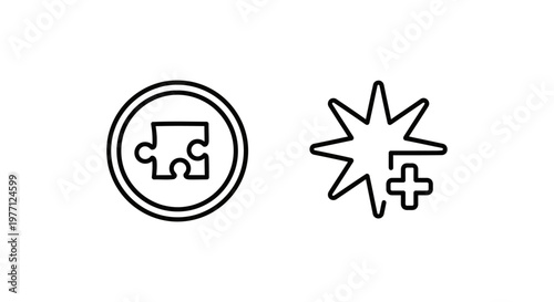 Add-ons and extra features interface icons set with plug in features interface extension software minimalist isolated function capability component customization development platform