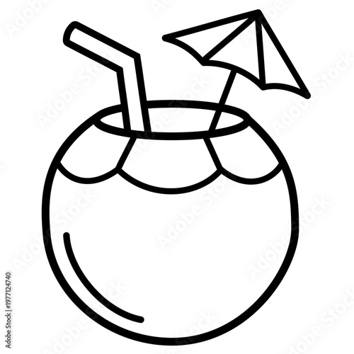 Coconut Drink Illustration 
