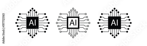Artificial intelligence icon design emblem Vector Image