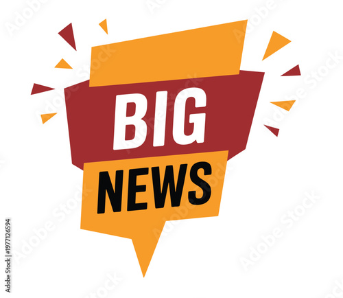 A vibrant graphic announces big news with bold text and shapes