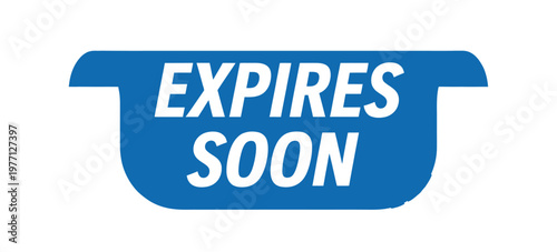 A blue label displaying the text expires soon in white lettering