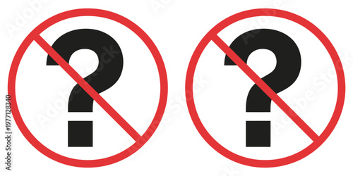Question Ban Prohibit Icon, Not Allowed To Ask, Forbidden Questions Symbol, Restriction Illustration, No Inquiry Graphic, Prohibited Sign Concept
