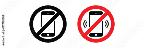 No mobile phones or wireless devices allowed prohibition signage displayed