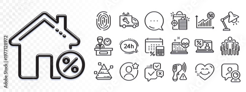 Video conference, Car service and Group line icons for web app. Glare of light effect. Message icon. Pack of Smile face, Loan house, Cyber attack pictogram icons. Vector