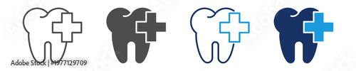 dental care icon set with multi concept