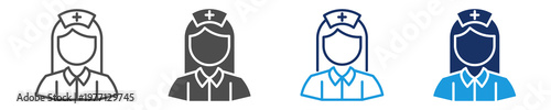 nurse icon set with multi concept