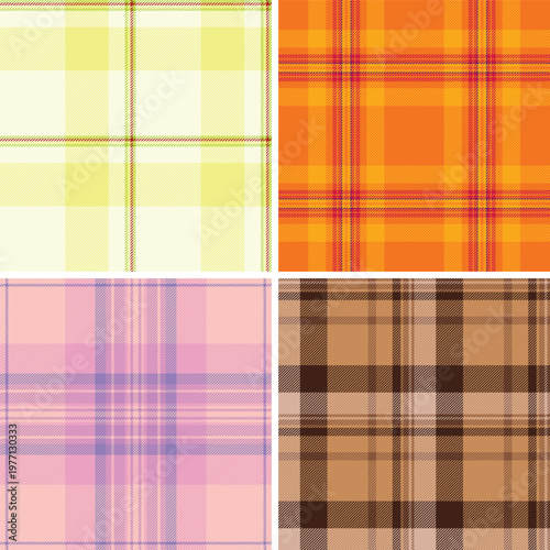 Plaid set created for digital fashion mockups. Ideal for online stores, e-commerce catalogs, and presentation boards. Vector files adapt resolutions.