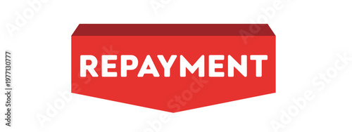 A vibrant red banner prominently displays the word repayment in white