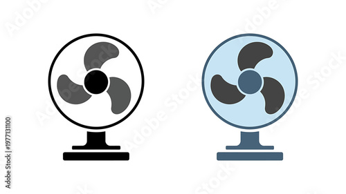 Two electric fans side by side