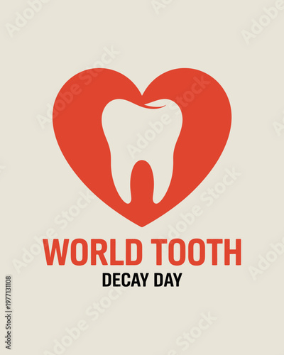 World Tooth Decay Day awareness campaign logo with heart and tooth graphic