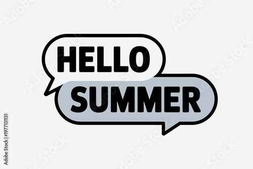 Hello Summer Speech Bubble Graphic Design