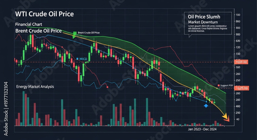 WTI Crude Oil Price Chart Showing Downward Trend.