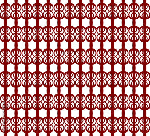 Maroon vertical geometric seamless pattern with repeating abstract ornate lattice and pillar shapes for modern textile wallpaper and backdrop