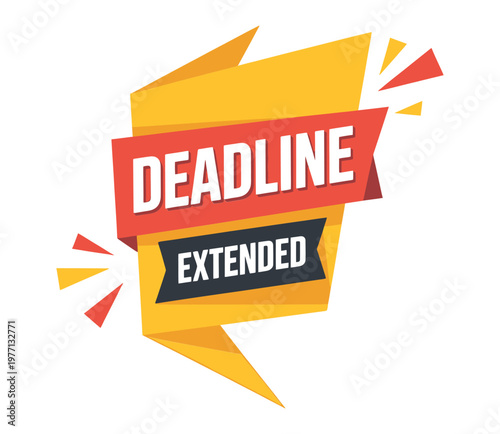 Bright yellow and red banner announces a deadline extension prominently
