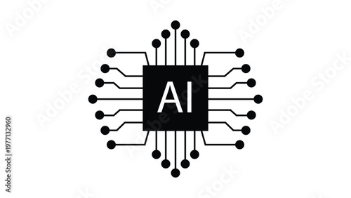 Artificial intelligence icon design emblem Vector Image