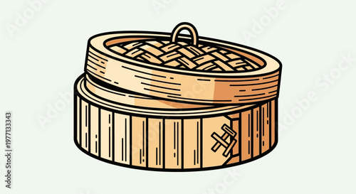 Bamboo steamer basket for cooking Asian food