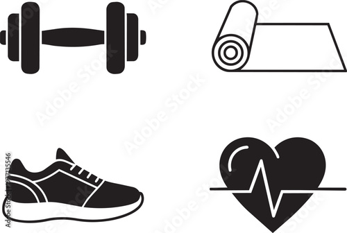 Black and white of a handgun, heel shoe, dress shoe, and bow tie pistol