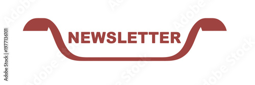 A stylized red banner displaying the word newsletter in white letters