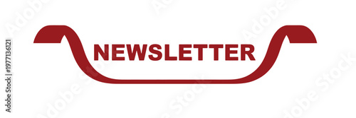 A red banner displays the word newsletter in bold white lettering