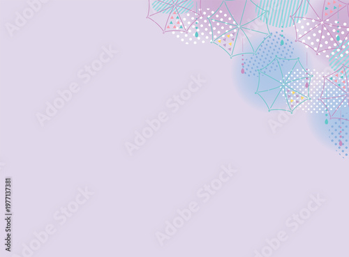 傘と雨の日のおしゃれなフレーム　シンプル