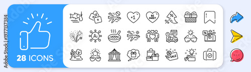 Sale, Circus tent and Best glasses line icons. Interest rate, AI generate, Inflation icons. Pack of Fishing place, Airplane travel, Locks icon. Carry-on baggage, Sunglasses, Fishing pictogram. Vector