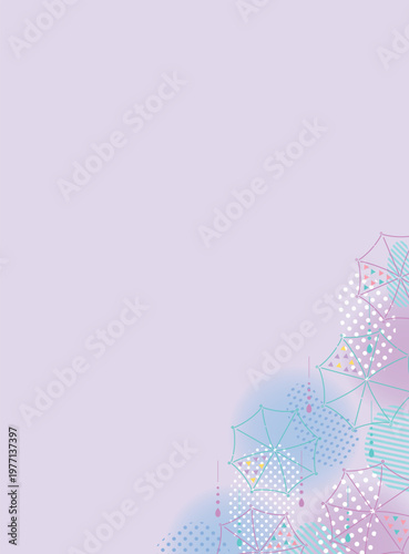 傘と雨の日のおしゃれなフレーム　シンプル