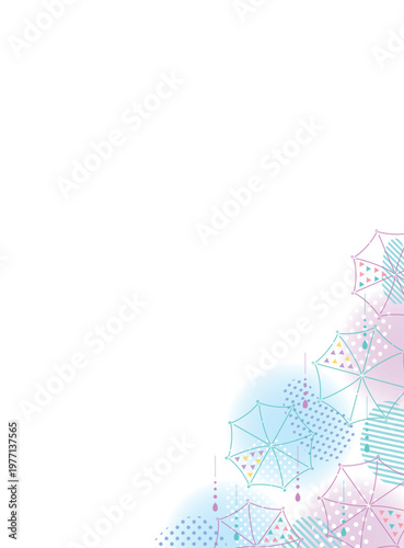 傘と雨の日のおしゃれなフレーム　シンプル